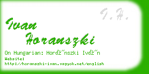 ivan horanszki business card